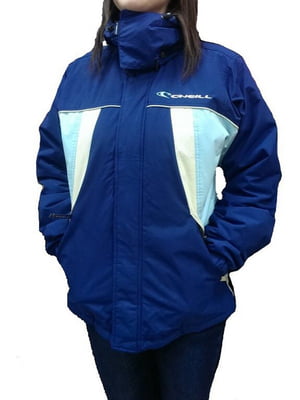 Лыжная синяя куртка с голубыми вставками | 6817329