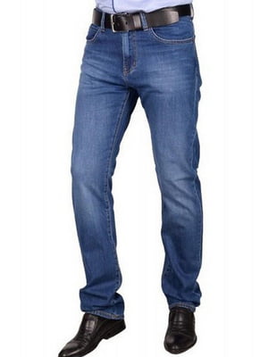 Синие прямые джинсы средней посадки | 6817384