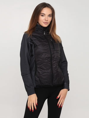 Комбинированная черная куртка с технологией Windproof | 6817436