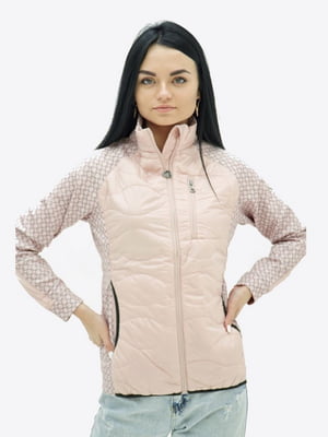 Комбинированная пудровая куртка с технологией Windproof | 6817437
