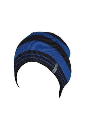 Чорно-синя шапка у смужку | 6817490