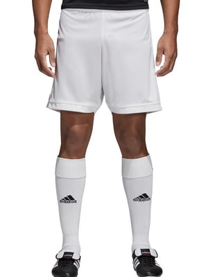 Футбольні білі шорти з вишитим логотипом | 6817523