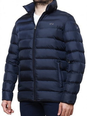 Зимова стьобана куртка синього кольору | 6817534