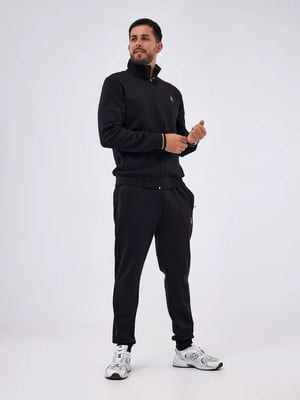 Бавовняний чорний костюм: кофта та джогери | 6817650