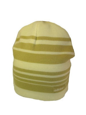 Трикотажна жовта шапка у смужку | 6817720