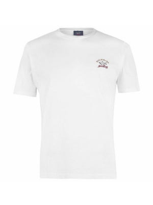 Хлопковая белая футболка с лого | 6817744