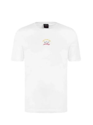 Бавовняна біла футболка з принтом | 6817778