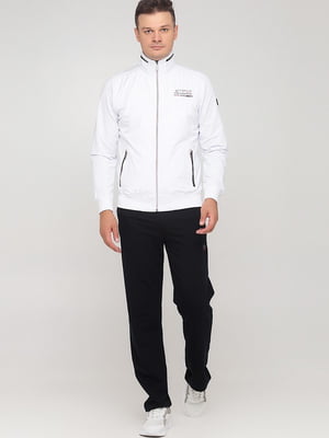 Спортивный черно-белый костюм: кофта и брюки | 6817849
