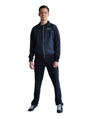 Спортивний темно-синій костюм: кофта та штани | 6817858