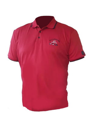 Червона футболка-поло з вишитим логотипом | 6817861
