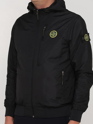 Чорна куртка з логотипом бренду | 6817882