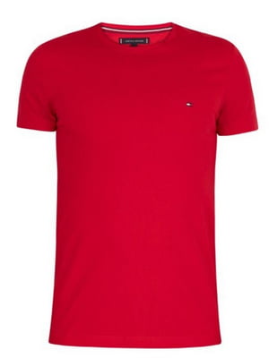 Хлопковая красная футболка с лого | 6817955