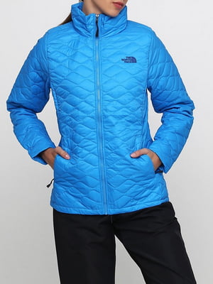 Блакитна стьобана куртка з водовідштовхувальною оболонкою DWR | 6817982