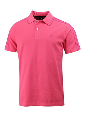Рожева футболка-поло з логотипом бренду | 6818003
