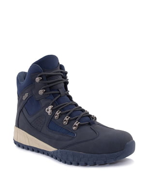Демисезонные синие ботинки з высокой шнуровкой | 6818015