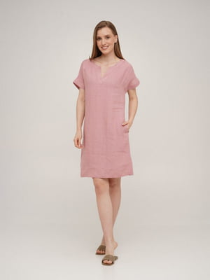 Сукня коротка Linen рожева | 6819816