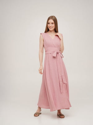 Сукня на запах лляна Linen рожева  | 6819863