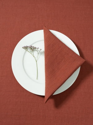 Серветка лляна Linen Style цегляного кольору (40х40 см) | 6819900