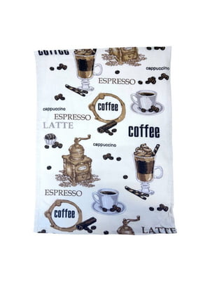 Рушник вафельний кухонний Coffee біло-коричневий (46х60 см) | 6820185