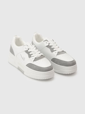 Кросівки екошкіра біло-сірі | 6802916