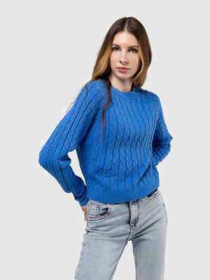 Синій в'язаний светр | 6818174