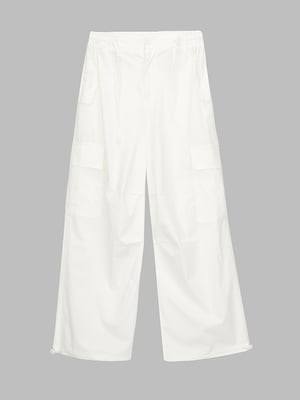 Білі штани прямого крою з накладними кишенями | 6818291