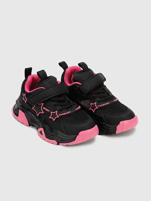 Кросівки чорно-рожеві з екошкіри | 6818759