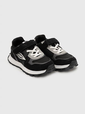 Кросівки чорно-білі  з екошкіри | 6818826