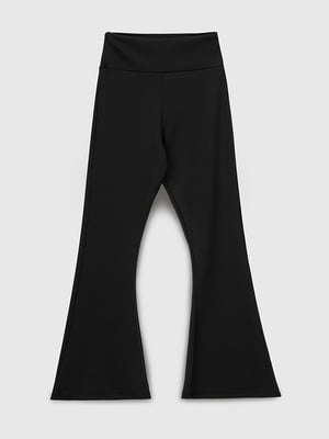 Чорні штани-кльош в рубчик | 6819327