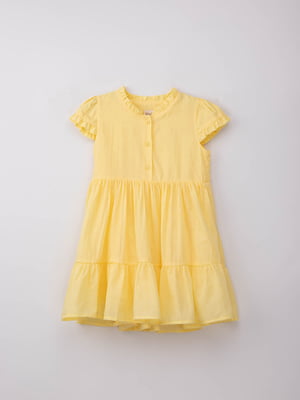 Сукня пліссована жовта з бавовни | 6819352