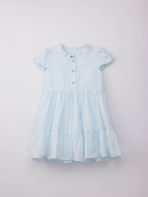 Сукня пліссована блакитна з бавовни | 6819486