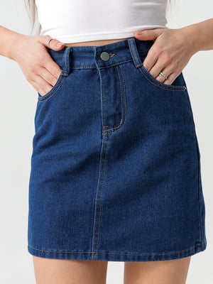 Коротка джинсова спідниця синя | 6819516