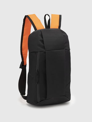 Рюкзак чорний з помаранчевими ручками | 6819610