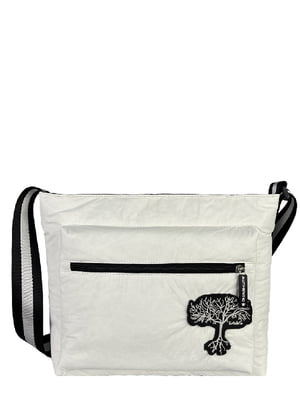 Белая сумка-планшет на широком ремешке | 6820371