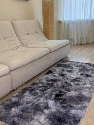Домашній сіро-білий коврик (150 х 200 см) | 6820775