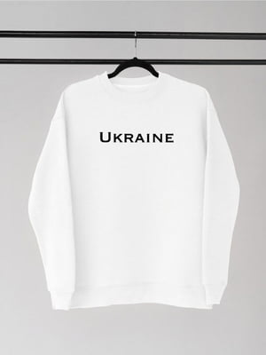 Білий бавовняний світшот з принтом “Ukraine” | 6821018
