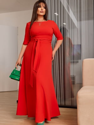 Шикарна вечірня сукня червоного кольору | 6821196