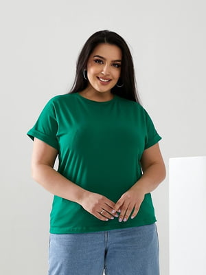 Базова зелена бавовняна футболка | 6821464
