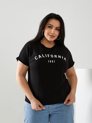 Базова чорна футболка з написом California | 6821484