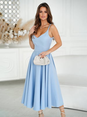 Коктейльное голубое платье | 6821571