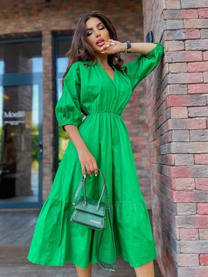 Бавовняна зелена сукня | 6821577