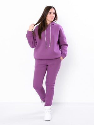 Фіолетовий костюм із трьохнитки: худі та джогери | 6822004