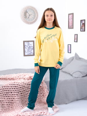 Підліткова піжама із куліру: лонгслів та штани | 6822073