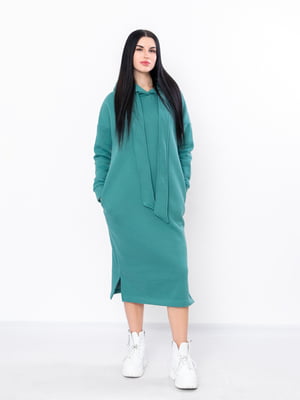 Зелена сукня-худі з начосом | 6822287