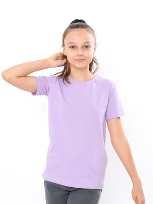 Фіолетова однотонна футболка | 6822357