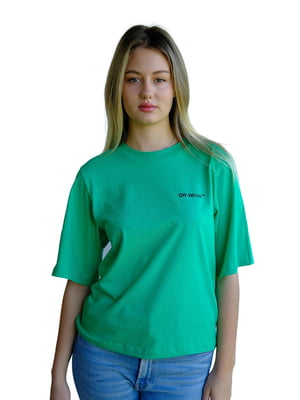 Зелена принтована футболка | 6822763