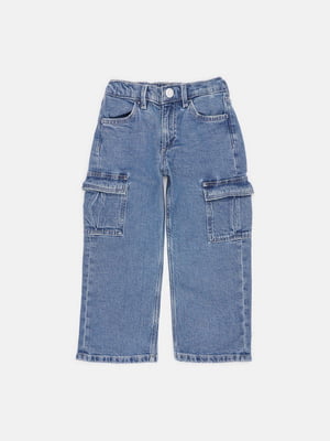 Синие джинсы с накладными карманами | 6823104