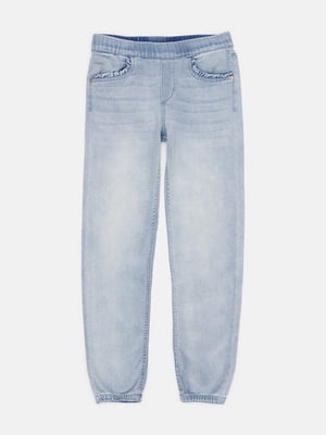 Голубые джинсы с эластичными манжетами | 6823260
