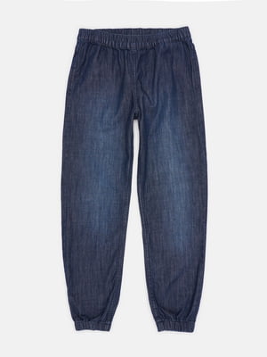 Темно-синие джинсы с эластичными манжетами | 6823261