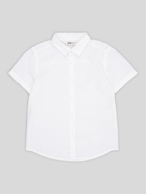 Белая рубашка с коротким рукавом | 6823277